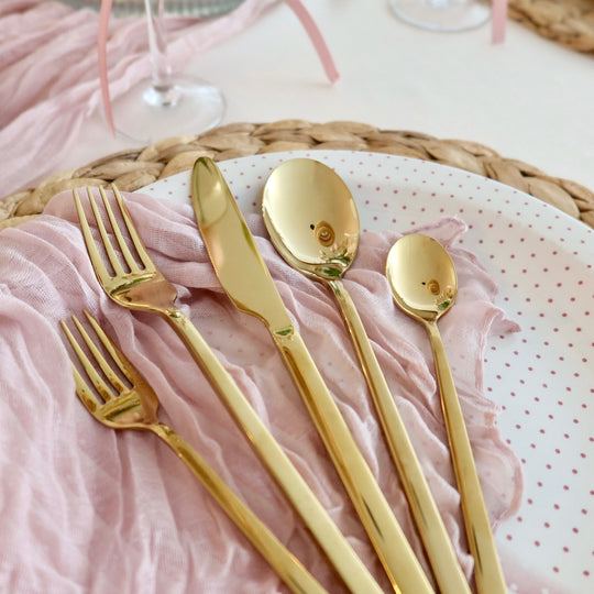 30-Piece Flatware Set for 6 – Premium Stainless Steel Cutlery Set in Gold, Black, Silver, and Rose Gold, Dishwasher Safe