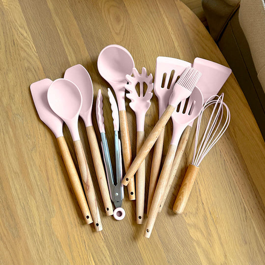 Variant image for BPA-Free Silicone Kitchen Utensil Set with Wooden Handles – Heat Resistant, Dishwasher Safe Cooking Utensils Including Spatula, Spoon, Whisk-10