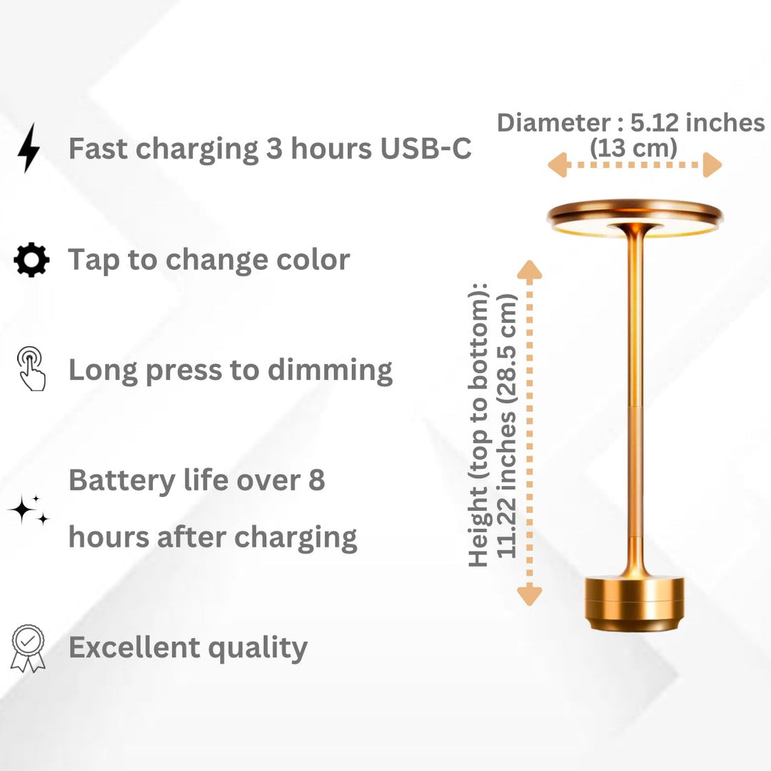Stockholm Table lamp | Fast Charging | Long Battery Life | Dimmable by Touch