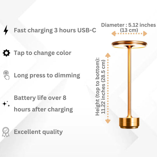 Stockholm Table lamp | Fast Charging | Long Battery Life | Dimmable by Touch