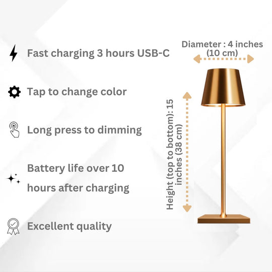 Table lamp Helsinki | Fast Charging | Long Battery Life | Dimmable by Touch