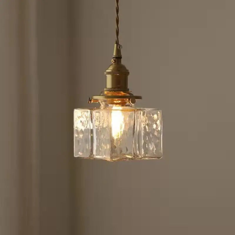 Vintage Glass Pendant Light – Rustic Hanging Fixture for Living & Dining RoomDécor