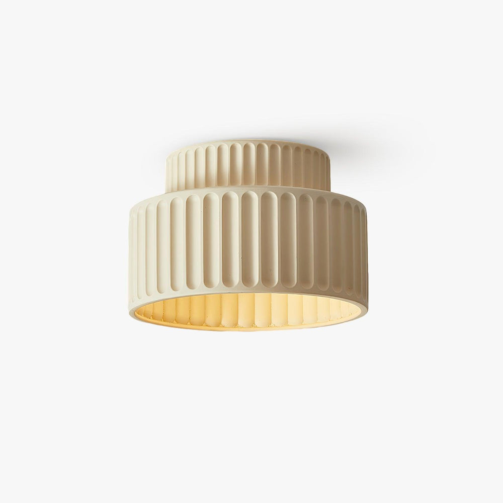 Modern LED Flush Mount Ceiling Light with Pleated Acrylic Shade – 23cm Diameter, Versatile Colors for Dining Room or Home Decor