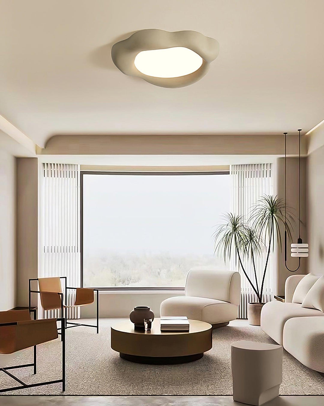 Designer Cloud Ceiling Lamp - 55cm Integrated LED Flush Mount Ceiling Light Fixture for Indoor Use