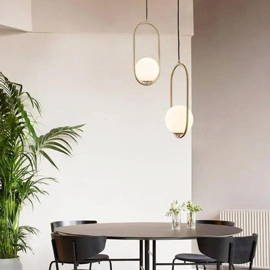 Nordic Glass Pendant Light with Golden Finish – Modern Adjustable Hanging Light for Kitchen and Dining Areas