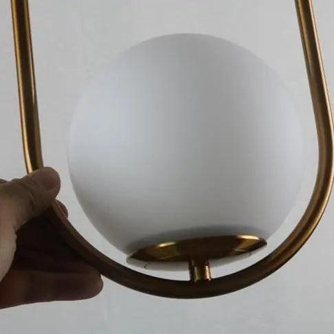 Nordic Glass Pendant Light with Golden Finish – Modern Adjustable Hanging Light for Kitchen and Dining Areas