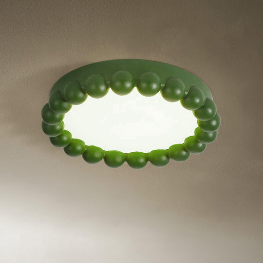 Modern Flush Mount Ceiling Light Fixture with Integrated LED – 44cm Diameter Resin Design, Adjustable Height, Multiple Light Temperatures