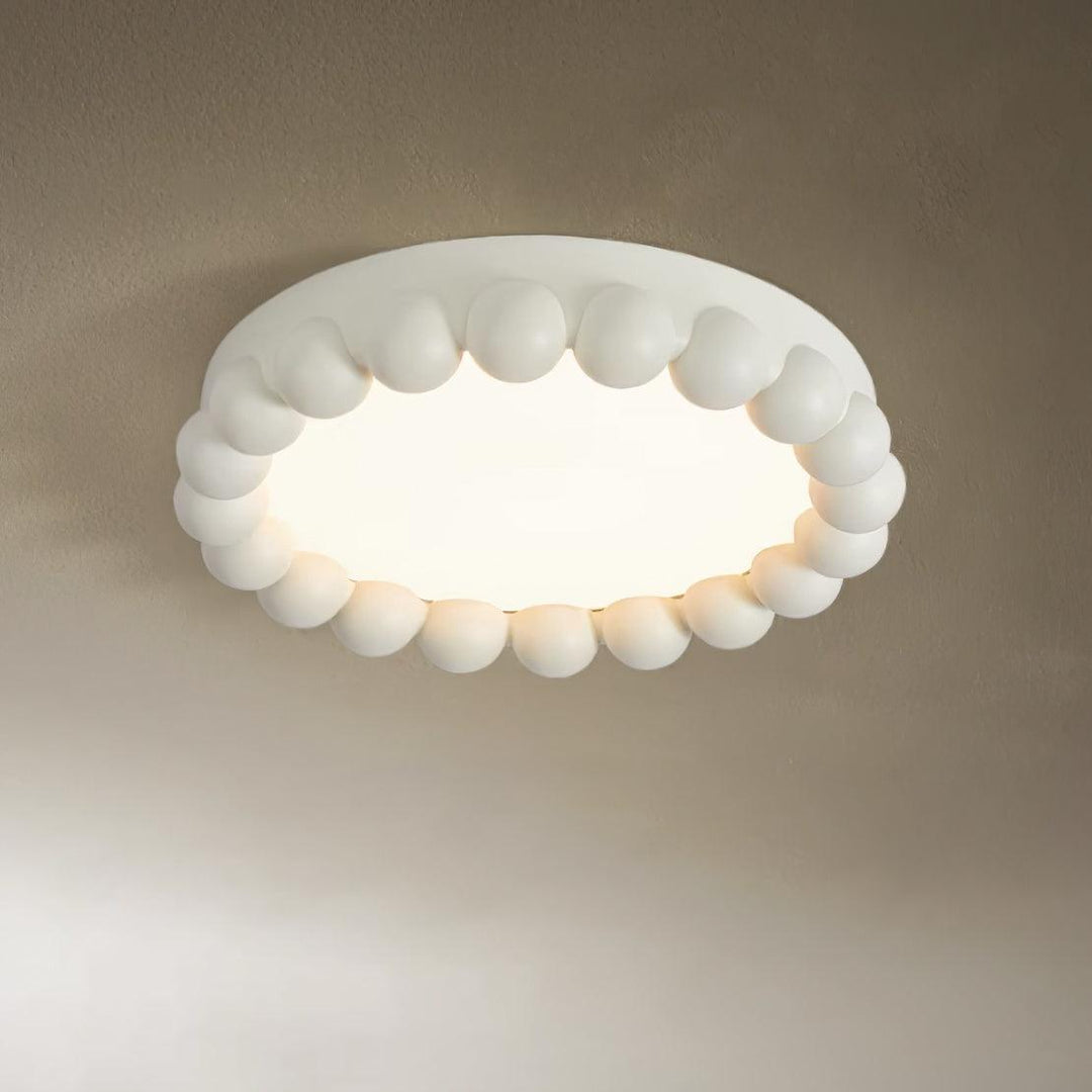 Variant image for Modern Flush Mount Ceiling Light Fixture with Integrated LED – 44cm Diameter Resin Design, Adjustable Height, Multiple Light Temperatures-3