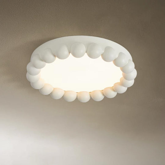 Variant image for Modern Flush Mount Ceiling Light Fixture with Integrated LED – 44cm Diameter Resin Design, Adjustable Height, Multiple Light Temperatures-3