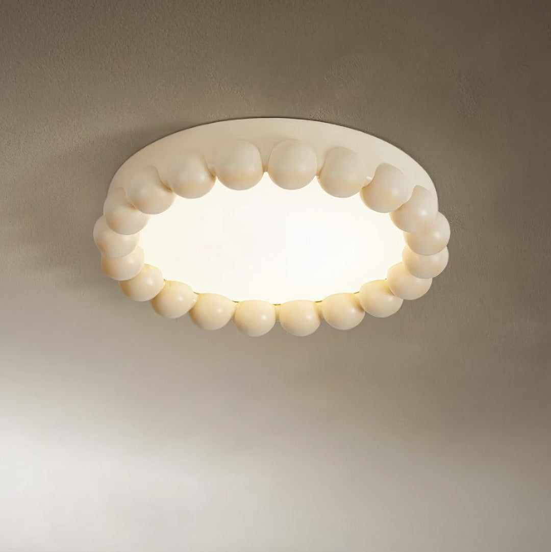 Variant image for Modern Flush Mount Ceiling Light Fixture with Integrated LED – 44cm Diameter Resin Design, Adjustable Height, Multiple Light Temperatures-5