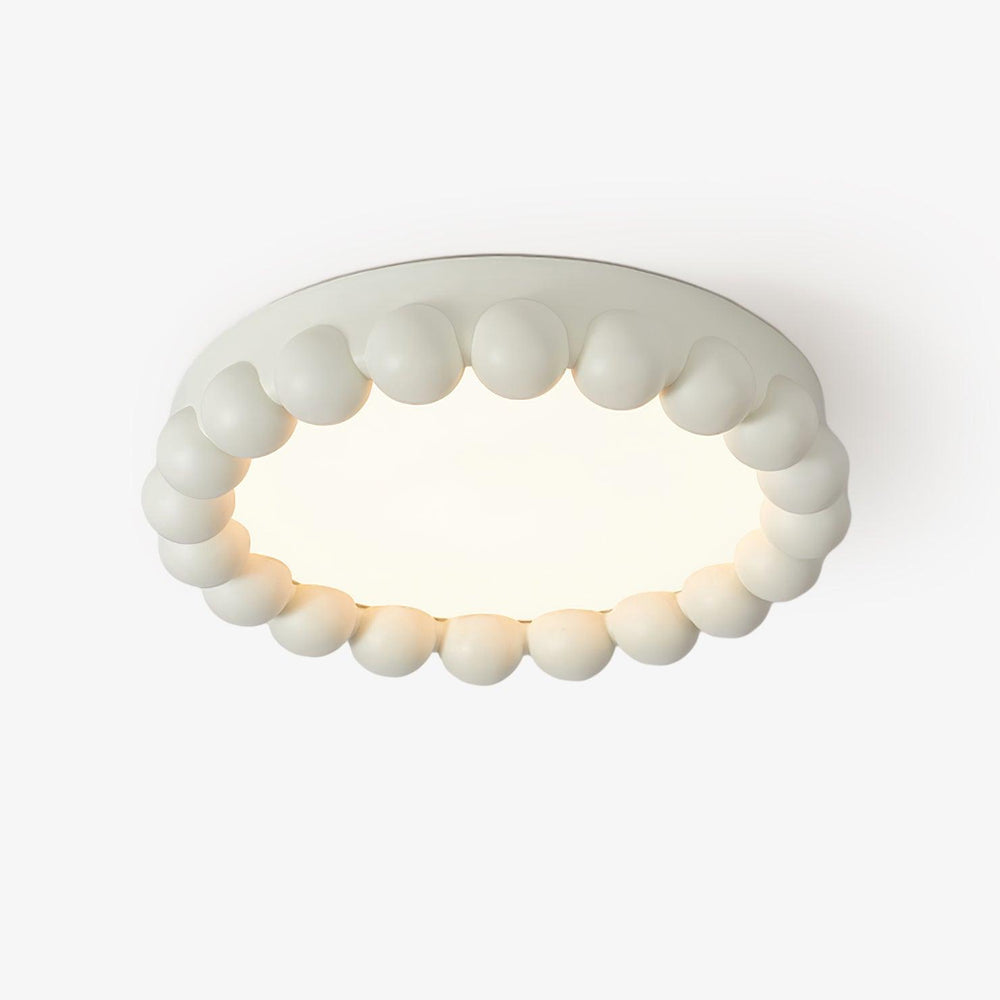 Modern Flush Mount Ceiling Light Fixture with Integrated LED – 44cm Diameter Resin Design, Adjustable Height, Multiple Light Temperatures