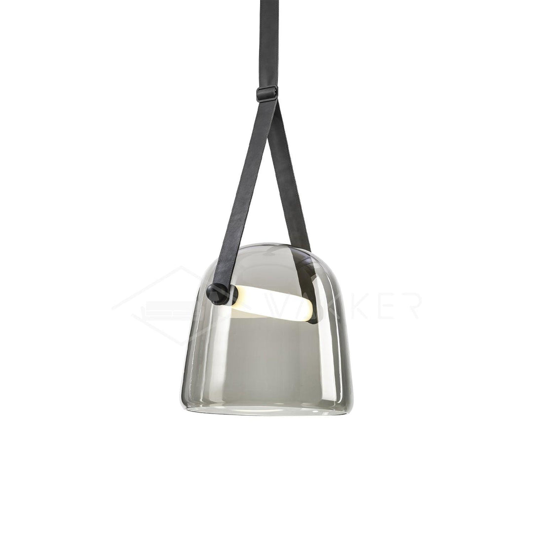 Variant image for Modern Black Pendant Light with Handblown Glass Shade – 20cm Diameter, Integrated LED for Kitchen Pendant Lighting-5
