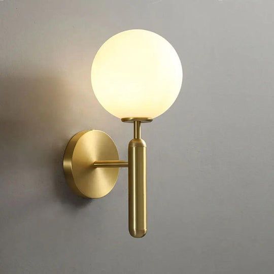 Liora | Luxury Gold Finish | Milk Glass Wall Sconce