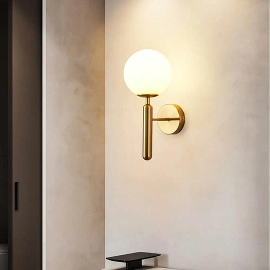 Liora | Luxury Gold Finish | Milk Glass Wall Sconce