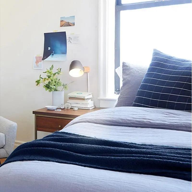 Nordic Plug-In Wall Sconce – Modern Gray, White, or Black Wall Light for Bedroom and Living Room Decor