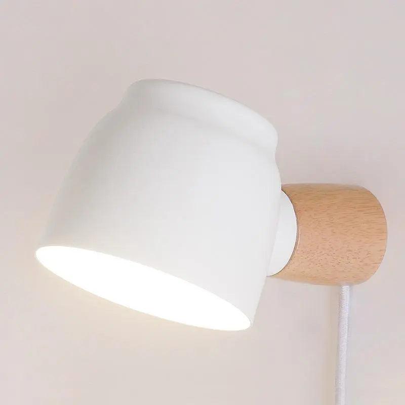 Variant image for Nordic Plug-In Wall Sconce – Modern Gray, White, or Black Wall Light for Bedroom and Living Room Decor-1
