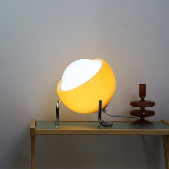 Bauhaus Style Glass Table Lamp – Modern Bedside or Living Room Lighting with LED and Rotary Knob Switch