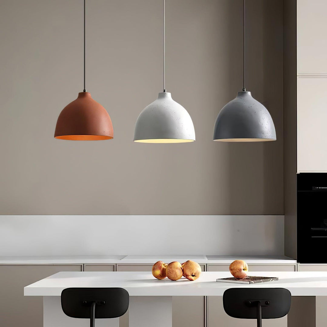 Modern Black Pendant Lamp - Eco-Friendly Resin Bowl Hanging Light with Adjustable Height for Kitchen Pendant Lighting