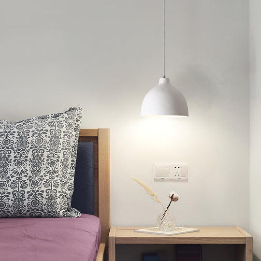 Modern Black Pendant Lamp - Eco-Friendly Resin Bowl Hanging Light with Adjustable Height for Kitchen Pendant Lighting