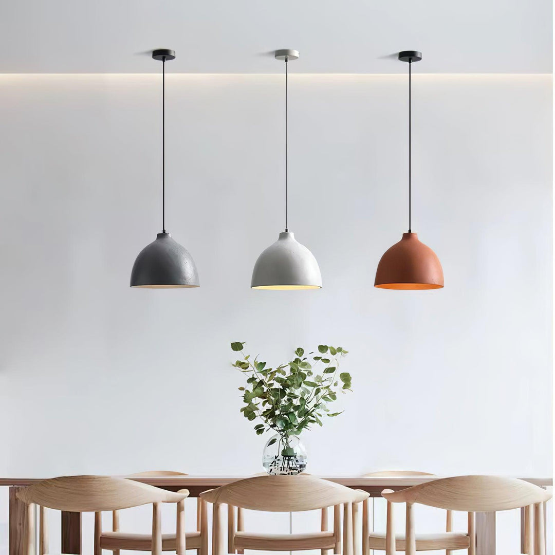 Modern Black Pendant Lamp - Eco-Friendly Resin Bowl Hanging Light with Adjustable Height for Kitchen Pendant Lighting