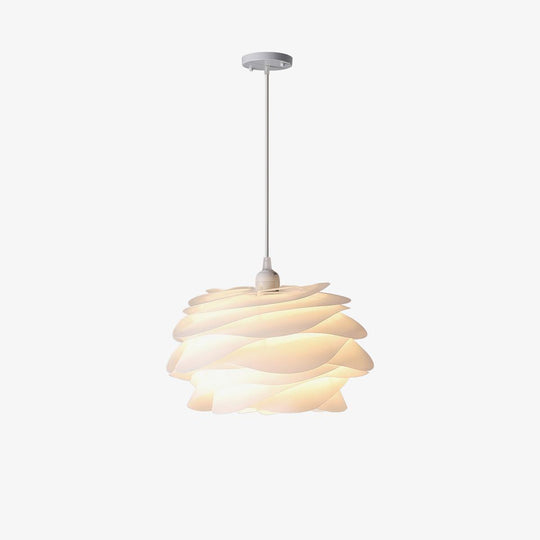 Variant image for Elegant Rose Floral Pendant Light – Durable PVC Ceiling Light Fixture for Kitchen and Indoor Use, Adjustable Height, White-2