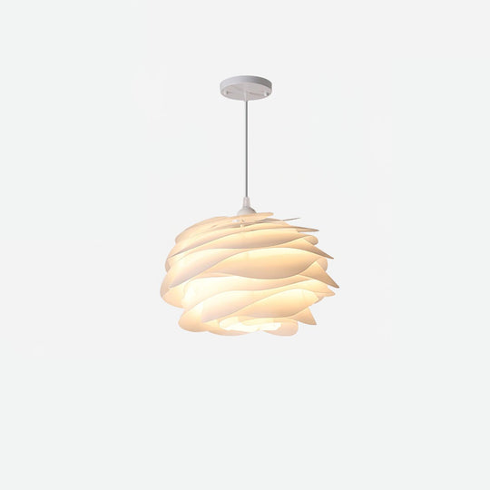Elegant Rose Floral Pendant Light – Durable PVC Ceiling Light Fixture for Kitchen and Indoor Use, Adjustable Height, White