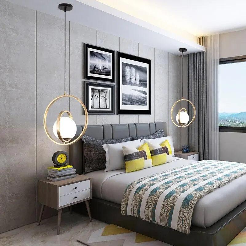 Variant image for Rotating Gold Pendant Light – Modern Three Rings or Two Rings Ceiling Light Fixture for Kitchen and Living Room-2