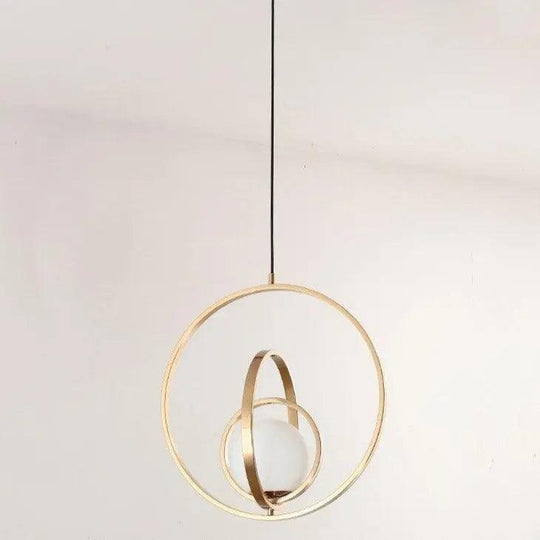 Variant image for Rotating Gold Pendant Light – Modern Three Rings or Two Rings Ceiling Light Fixture for Kitchen and Living Room-3