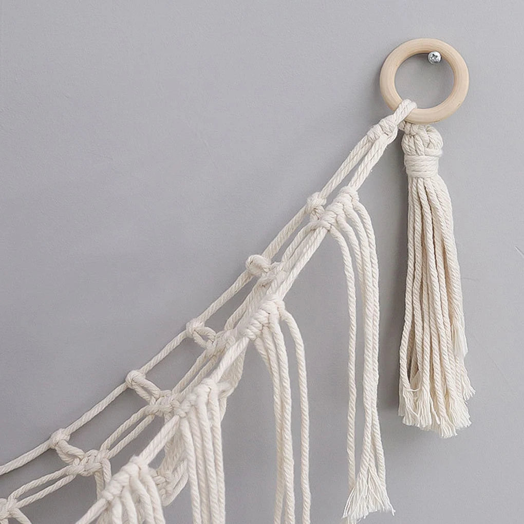 Boho Cotton Toy Hammock for Stuffed Animal Storage – Kids Toy Organizer and Space-Saving Wall Decor