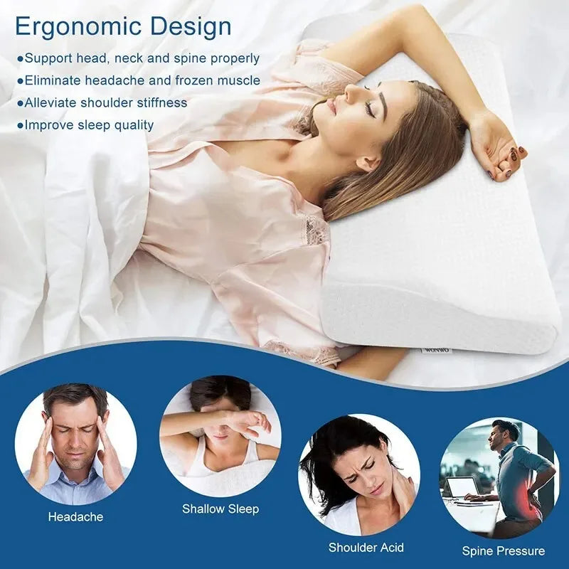 Orthopedic Memory Foam Neck Pillow for Cervical Support – Butterfly Shaped Design for Neck Pain Relief and Comfort