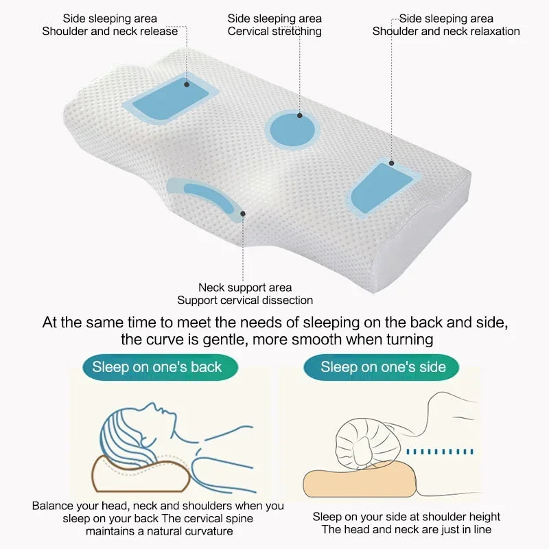 Cervical Memory Foam Neck Pillow for Neck Pain Relief – Anti-Snoring and Ergonomic Neck Support Pillow