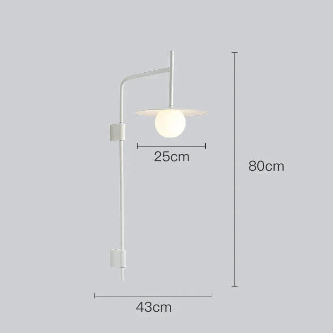 Variant image for Modern Adjustable Wall Light - Iron and Glass Bedside Sconces in Black, Grey, and White, Perfect for Elegant Ambiance-4