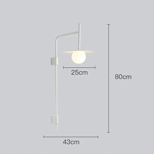 Variant image for Modern Adjustable Wall Light - Iron and Glass Bedside Sconces in Black, Grey, and White, Perfect for Elegant Ambiance-4