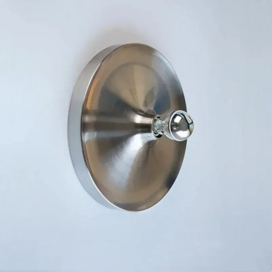 Variant image for Bauhaus Style Wall Lamp with Walnut Wood and LED Halo - Modern Flush Mount Wall Sconce Lighting in Two Sizes-7