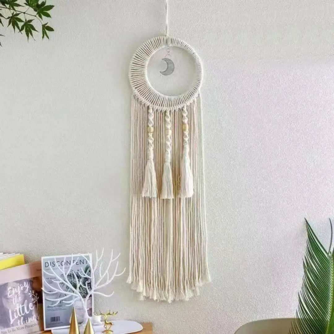 Bohemian Macrame Wall Hanging Tapestry – 96cm Cotton Wall Art Decor for Kids' Rooms and Nurseries