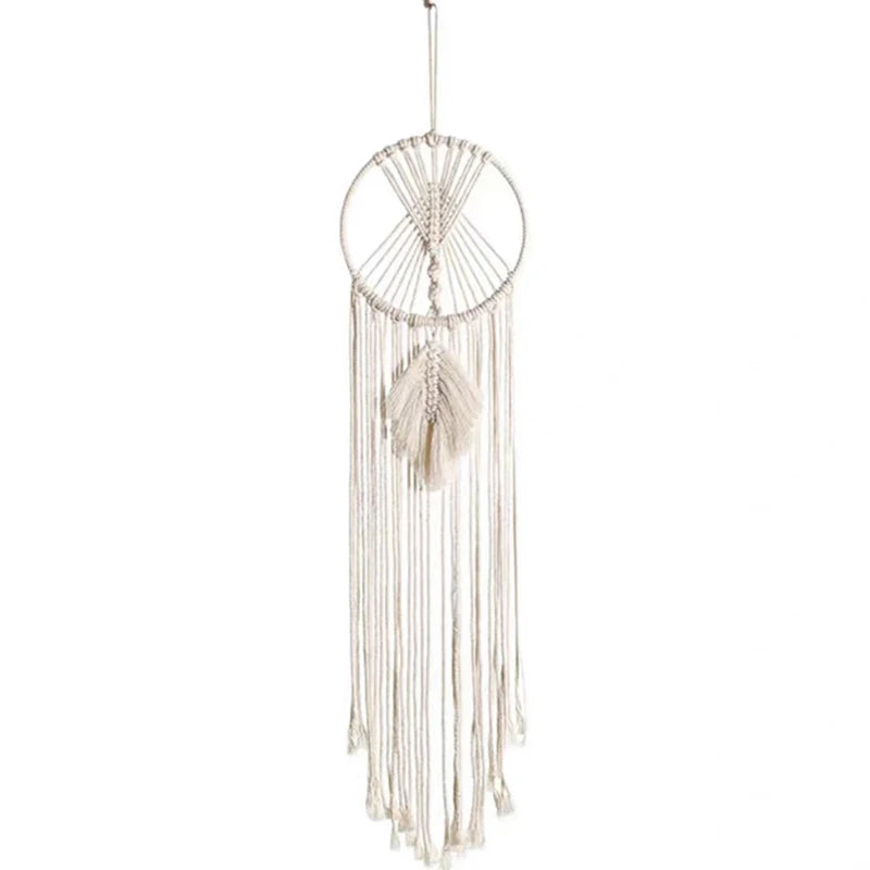 Boho Macrame Wall Hanging Dream Catcher – Moon Design for Nursery and Home Wall Art Decor