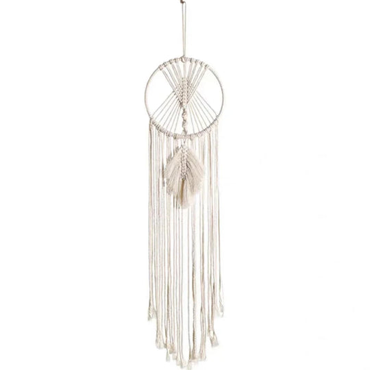 Boho Macrame Wall Hanging Dream Catcher – Moon Design for Nursery and Home Wall Art Decor