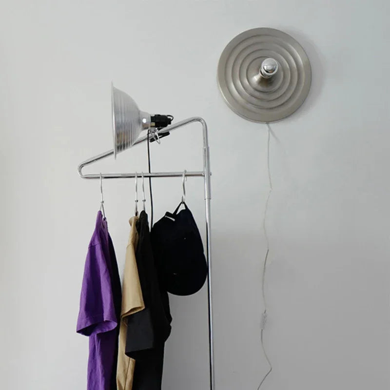 Bauhaus Style Wall Lamp with Walnut Wood and LED Halo - Modern Flush Mount Wall Sconce Lighting in Two Sizes