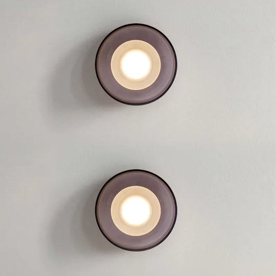 Modern LED Wall Lamp with Clear and Gray Glass Shades – Stylish Wall Sconces for Ambient Lighting