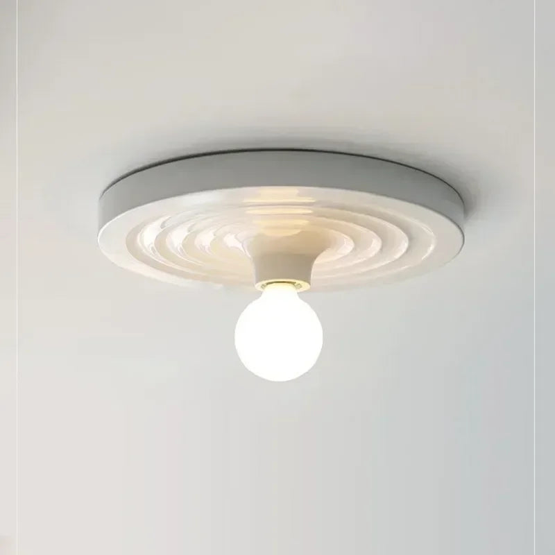 Bauhaus Style Wall Lamp with Walnut Wood and LED Halo - Modern Flush Mount Wall Sconce Lighting in Two Sizes