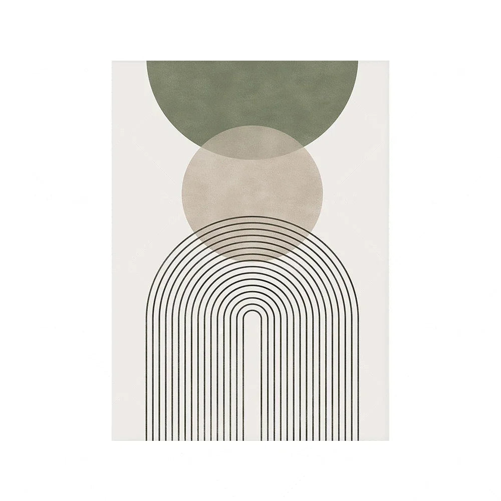 Variant image for Abstract Boho Geometric Canvas Wall Art Print in Sage Green – Unframed Canvas Decor for Living Room and Office-4