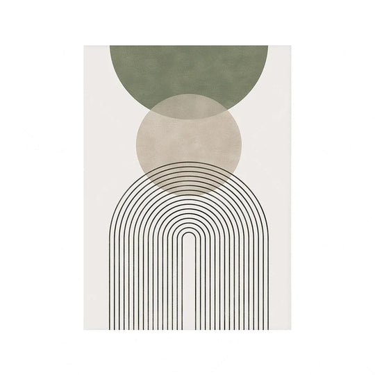 Variant image for Abstract Boho Geometric Canvas Wall Art Print in Sage Green – Unframed Canvas Decor for Living Room and Office-4
