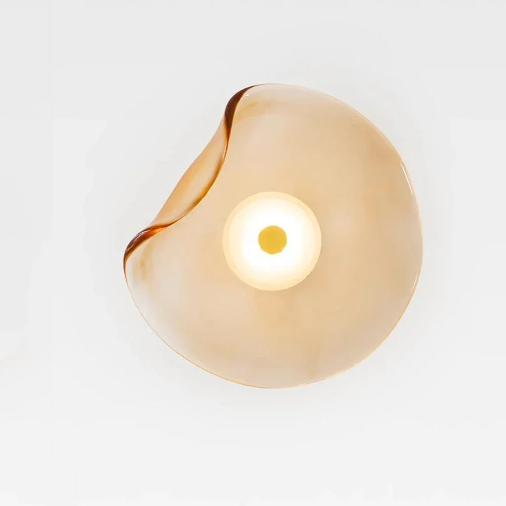 Modern LED Glass Wall Lamp Sconce Light – Elegant Design in Blue, Gray, Amber for Stylish Home Illumination