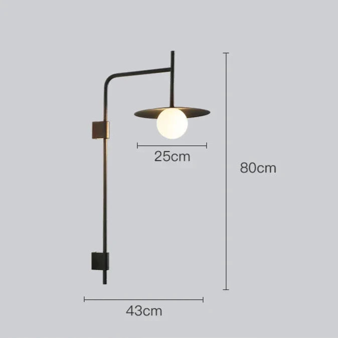 Variant image for Modern Adjustable Wall Light - Iron and Glass Bedside Sconces in Black, Grey, and White, Perfect for Elegant Ambiance-2