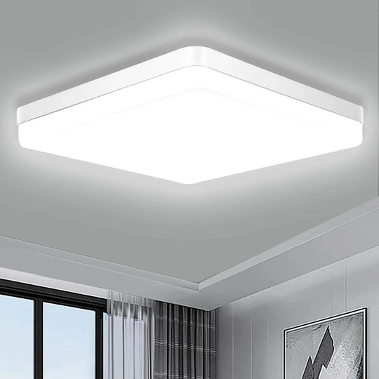 Modern LED Flush Mount Ceiling Light with Adjustable Color Temperature – Square Design for Living Room