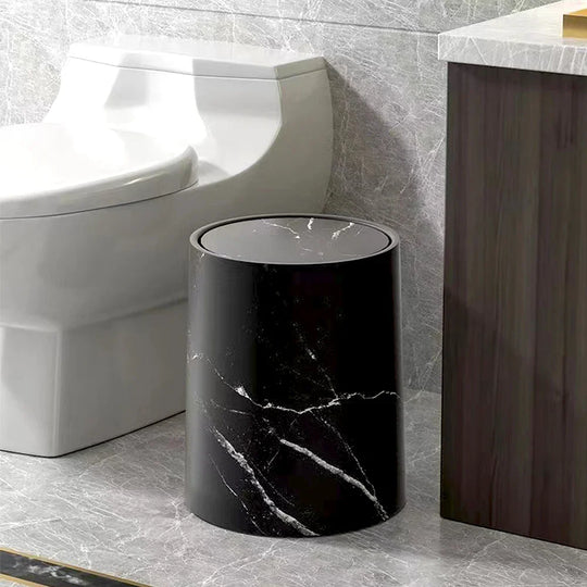 Nordic Marble Style Trash Bin | Smart and Functional | Luxurious Style