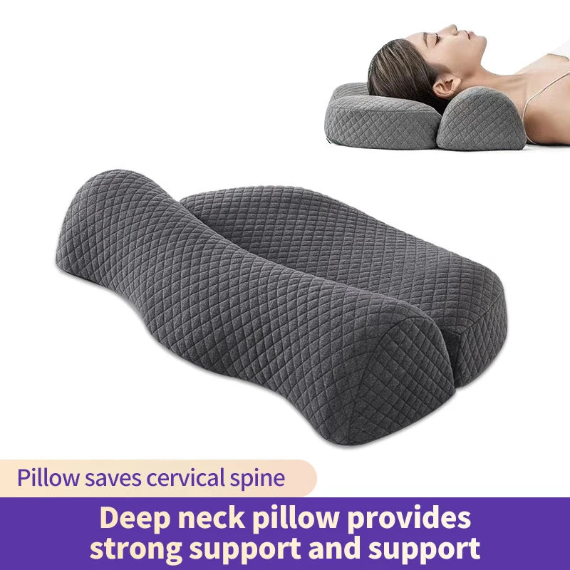 Ergonomic Cervical Pillow for Side Sleepers – Contoured Memory Foam Neck Support Pillow for Neck Pain Relief