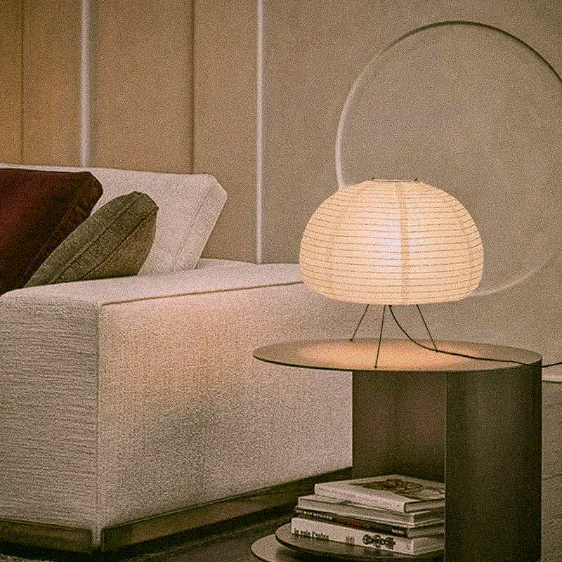 Lampe Globe Japonaise Artisanale avec Abat-jour en Papier Washi – Lampe de Table Écologique pour un Éclairage Domestique Serein