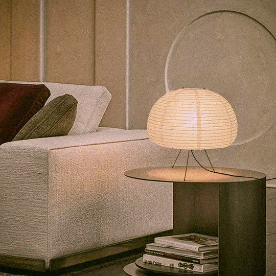 Lampe Globe Japonaise Artisanale avec Abat-jour en Papier Washi – Lampe de Table Écologique pour un Éclairage Domestique Serein