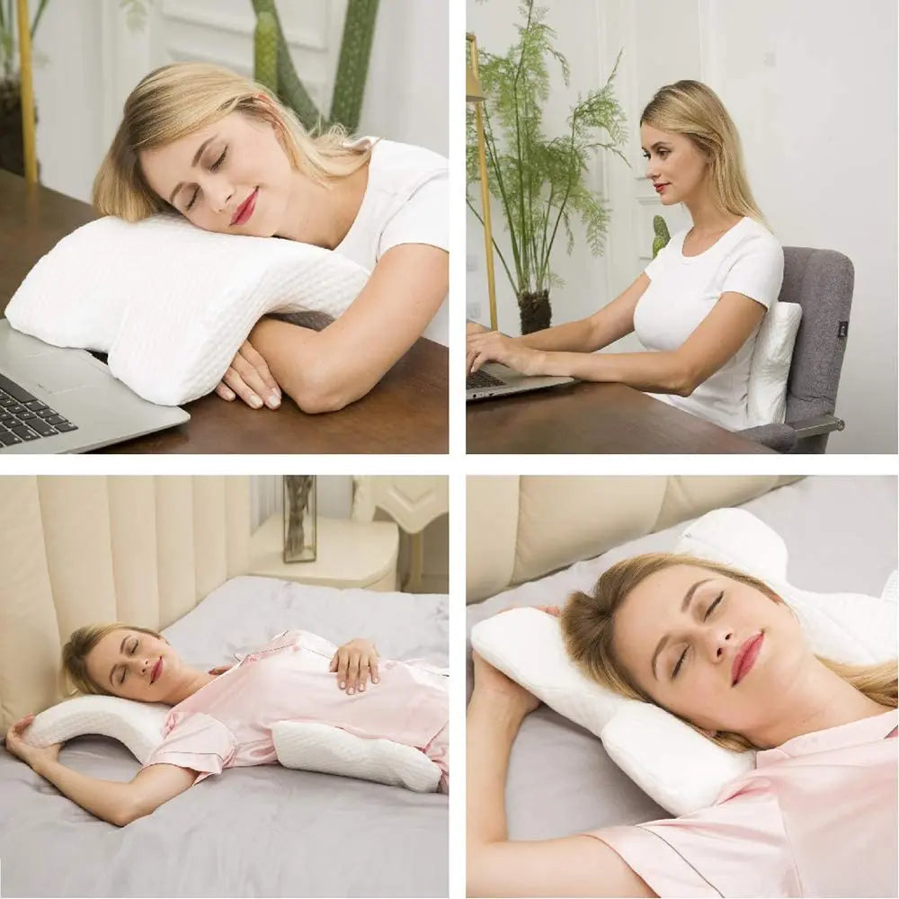 U-Shaped Memory Foam Neck Pillow for Travel and Neck Pain Relief – Ergonomic Neck Support Pillow for Side Sleepers